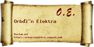 Orbán Elektra névjegykártya