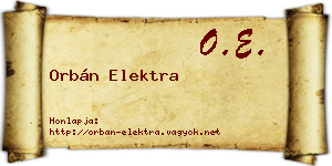 Orbán Elektra névjegykártya